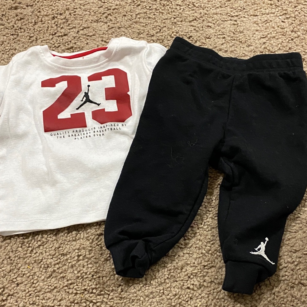 Kids Black and White Jogger Set
